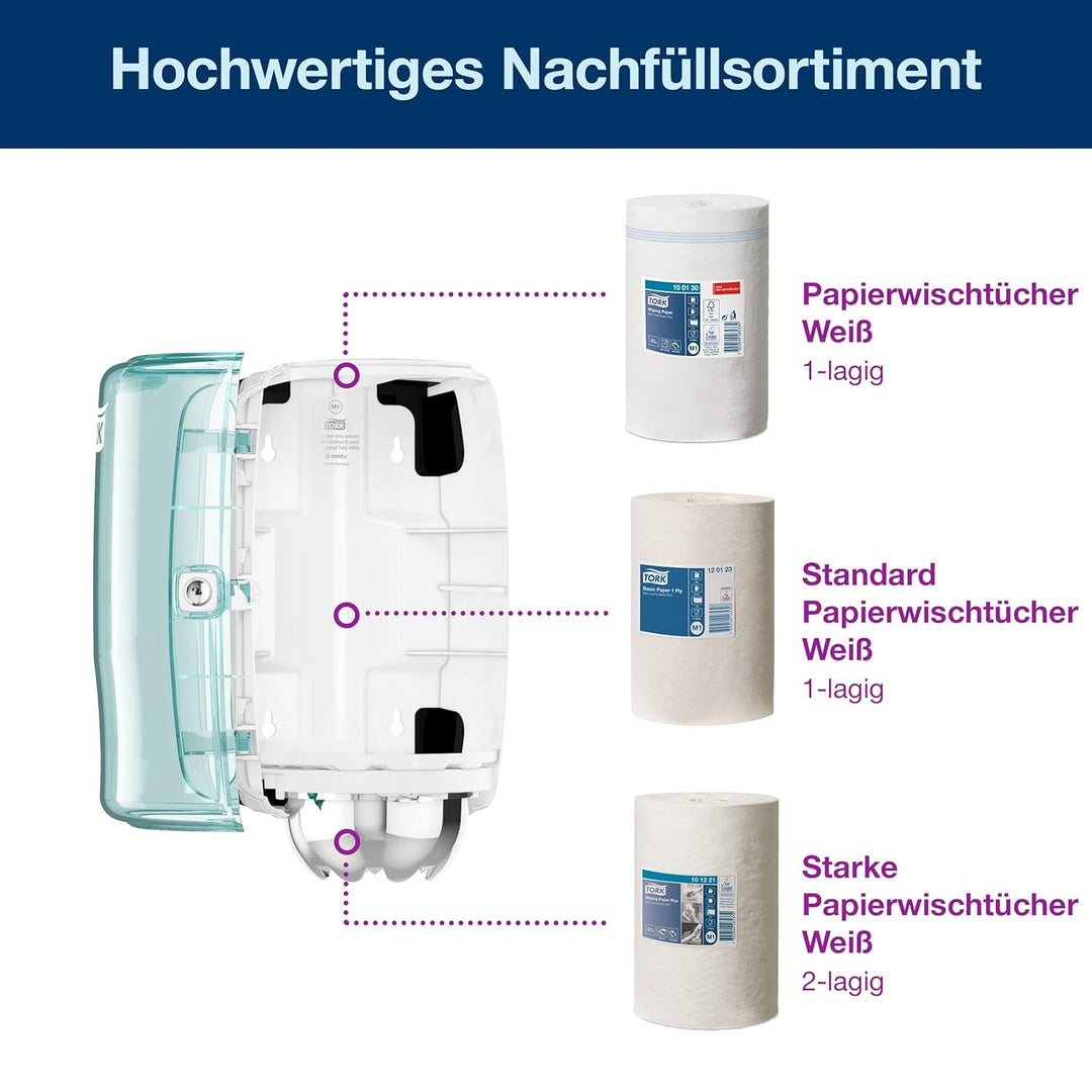 Tork 658000 Mini Innenabrollungsspender für M1 Papierwischtücher &amp; 120123 Standard Papierwischtücher