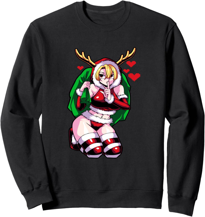 Sexy Anime Mädchen Im Weihnachtskostüm Sweatshirt