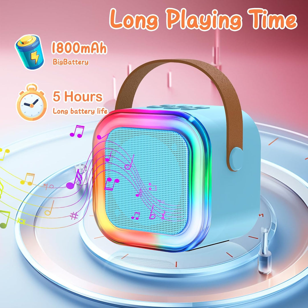 Karaoke Maschine Kinder mit 1 Mikrofon, Drahtloses Karaoke Mikrofon mit LED Tragbare Bluetooth Lauts