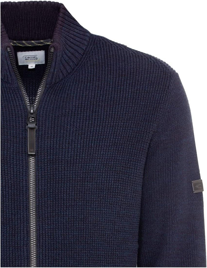 camel active Herren Strickjacke 3XL Indigo, 3XL Indigo