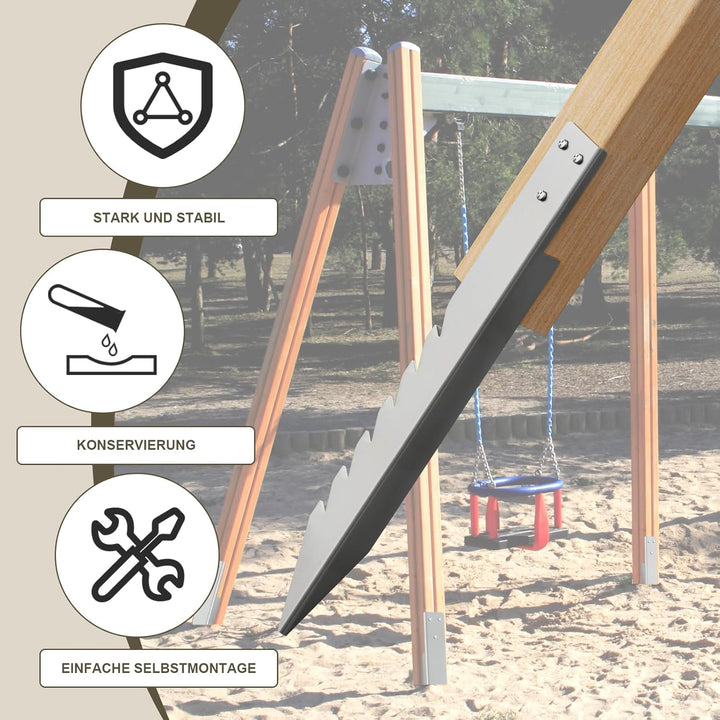 Mordx 4 Stück Bodenanker für Schaukel，Anker Outdoor Schaukel Gartenanker，Schaukelbefestigungen，Versc