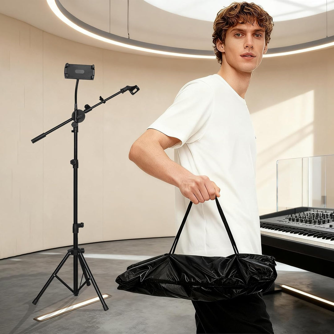Yazoni Mikrofonständer, 2-in-1-Mikrofonständer, Boden, 88 bis 158 cm Pad-Mikrofon, Dual-Use-Mikrofon