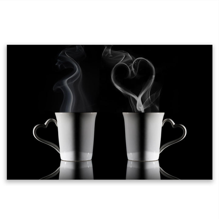SmartDecoration Herdabdeckplatte Ceranfeldabdeckung aus Glas 80x52 cm Einteilig Motiv "Kaffee" Schwa