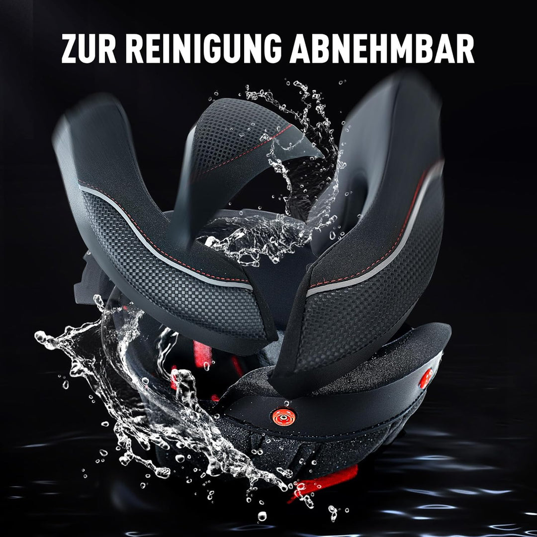 NENKI Integralhelm Motorradhelm, Street Mopedhelm Full-Face Helme mit Pinlock Anti-Beschlag-Stift un