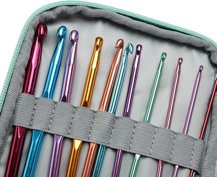JOZEA 71 Häkelnadel Set Häkelnadeln Bunte Ergonomische Griffe Stricken Nadeln in Verschiedenen Gröss