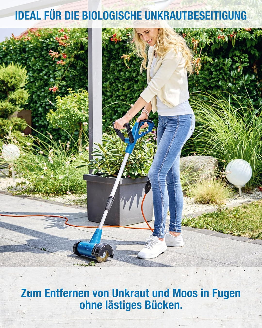 CFH E-Fugenbürste EFB 675 - Fugenbürste elektrisch 230 V 400 W 1.800 U/min, Unkraut Entferner Gerät