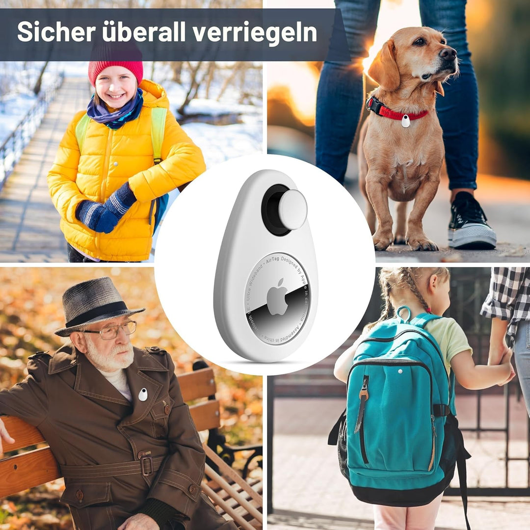 Airtag-Halterung für Kinder,4 Stück, versteckte GPS-Tracker-Hülle, Anti-Entfernung, Airtag-Silikonhü