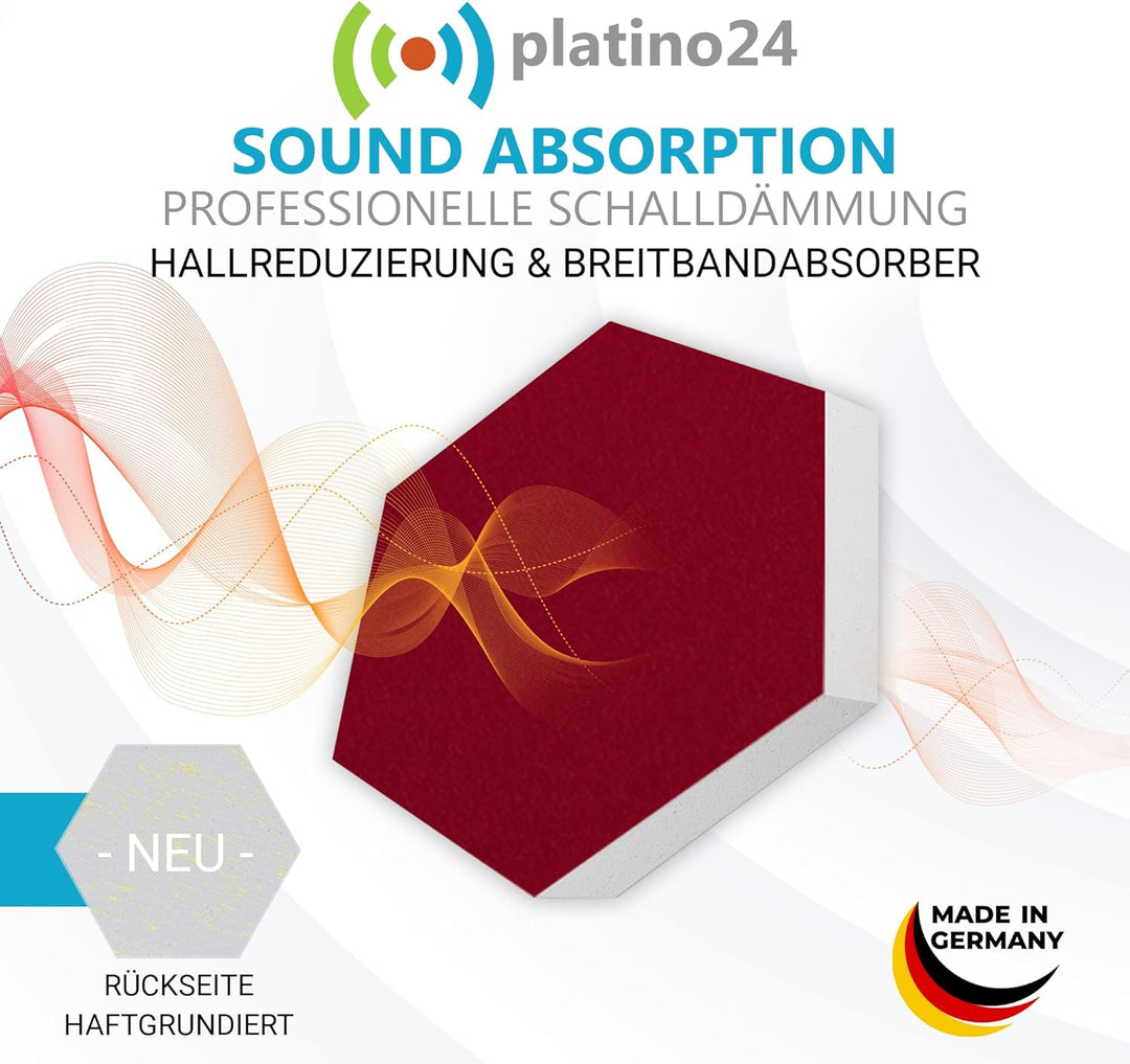 platino24 Schallabsorber COLORE aus Basotec G+ I Akustikpaneele mit Akustikfilz I 3D Wand-Paneele mi