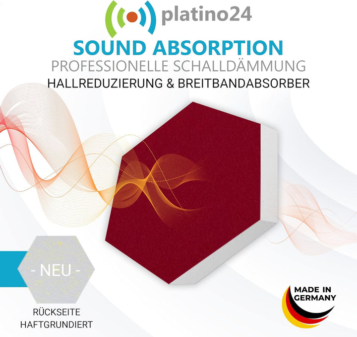 platino24 Schallabsorber COLORE aus Basotec G+ I Akustikpaneele mit Akustikfilz I 3D Wand-Paneele mi