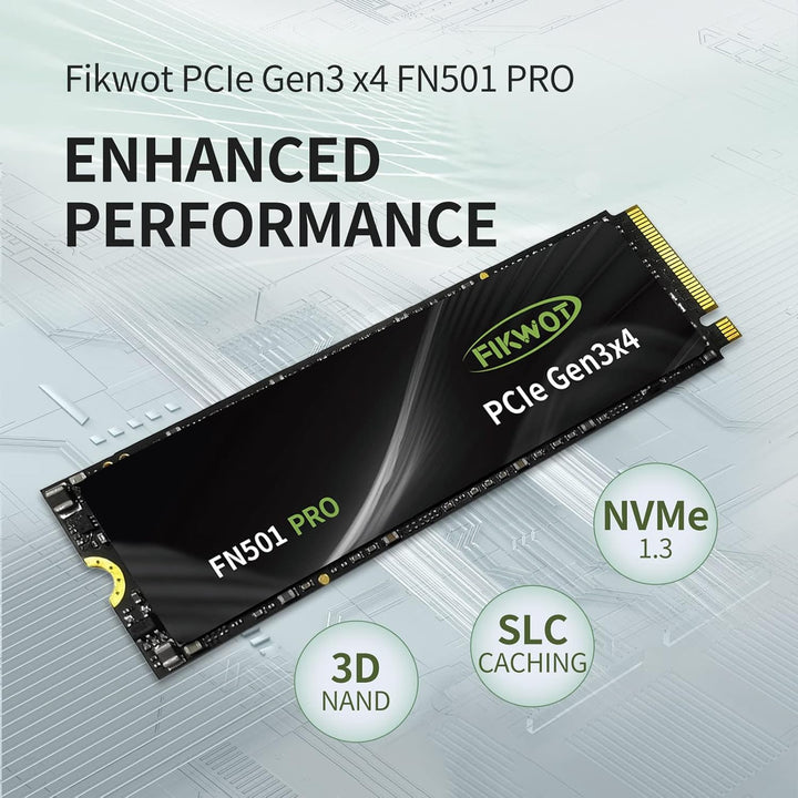 Fikwot FN501 Pro 256GB NVMe SSD - M.2 2280 PCIe Gen3 x4 Internes Solid State Drive mit Graphene Kühl