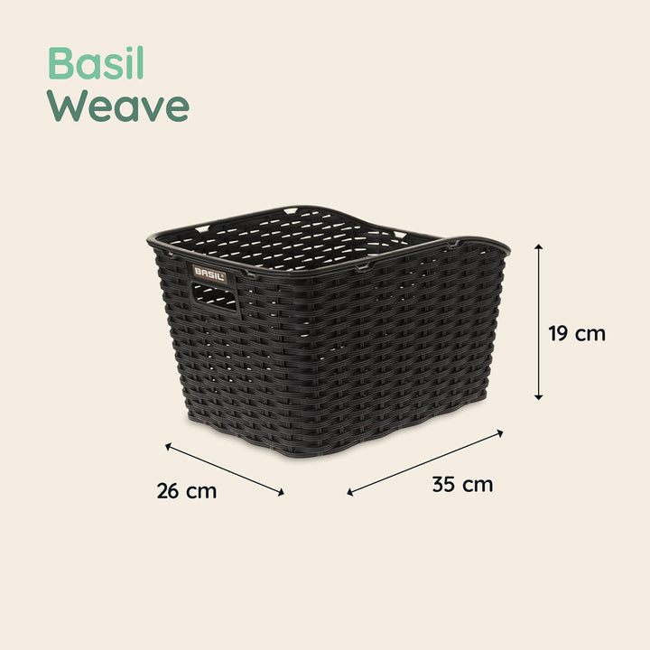 Basil Weave WP Hinterradkorb Schwarz, Schwarz