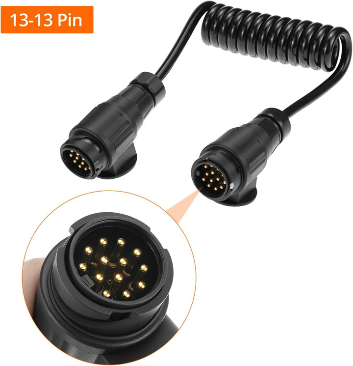 QWORK® 2M Anhängerkabel mit Stecker, 13 auf 13 polig, für 12 V Systeme - Wasserdicht und Langlebig 2