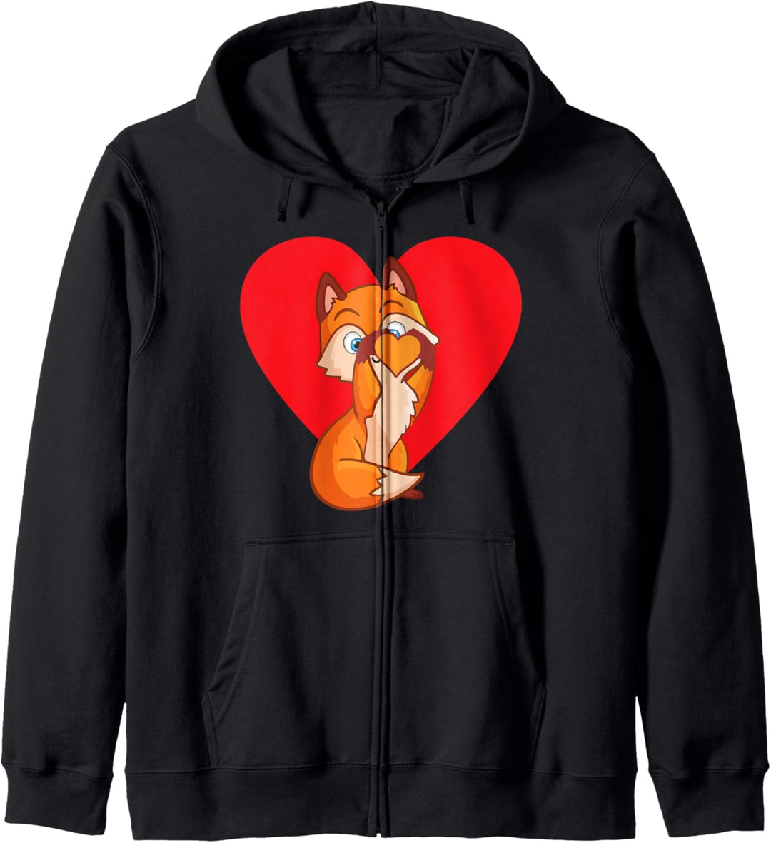 I Love Foxes Fuchs Herz für Frauen Mädchen Kinder Cute Fox Kapuzenjacke