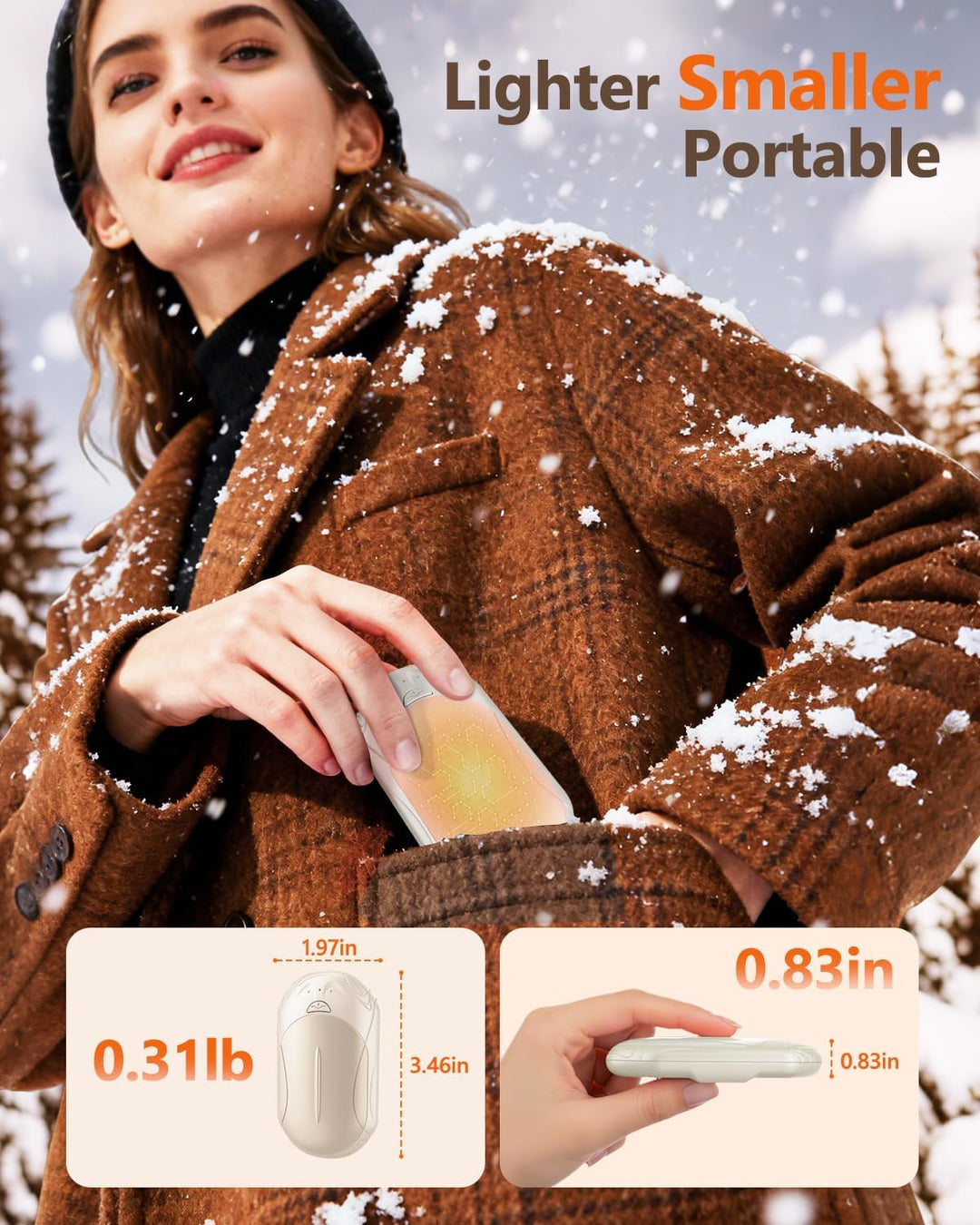BOSONER Handwärmer Elektrisch Taschenwärmer Wiederaufladbar: 2er-Set 6000mAh Elektrischer Handwärmer