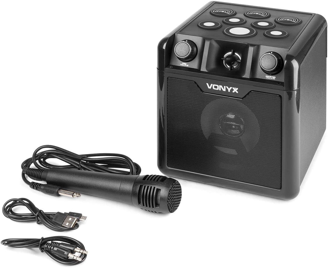 Vonyx SBS50B-DRUM Karaoke Maschine für Kinder mit Drum Pads, inkl. Mikrofon, Bluetooth, Party Lautsp