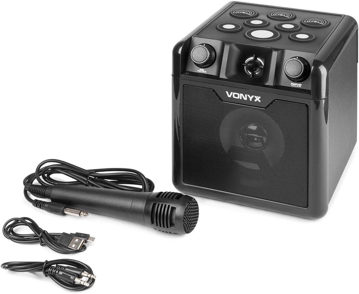 Vonyx SBS50B-DRUM Karaoke Maschine für Kinder mit Drum Pads, inkl. Mikrofon, Bluetooth, Party Lautsp