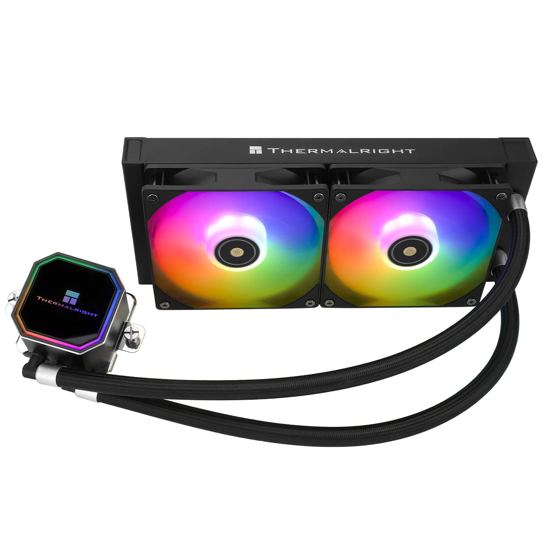 Thermalright Frozen Prism 240 BLACK ARGB CPU Wasserkühler mit zwei PWM-Lüftern, Wasserpumpe Drehzahl