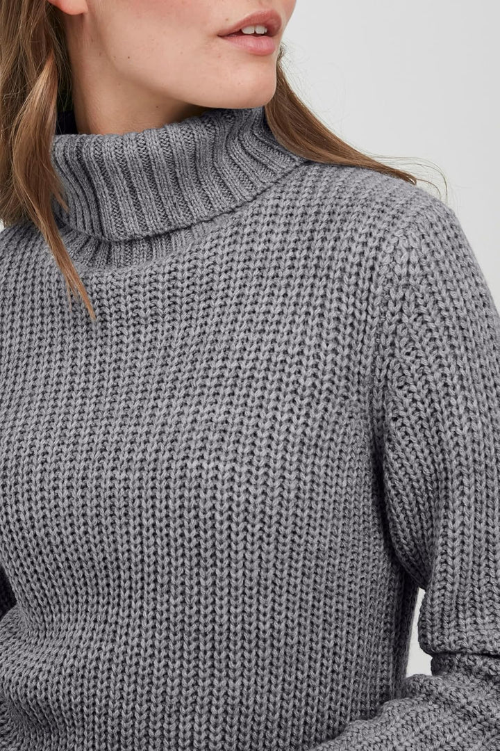 OXMO OXNanna Strickpullover Damen Grobstrickpullover Pullover mit Rollkragen Regular Fit S Medium Gr