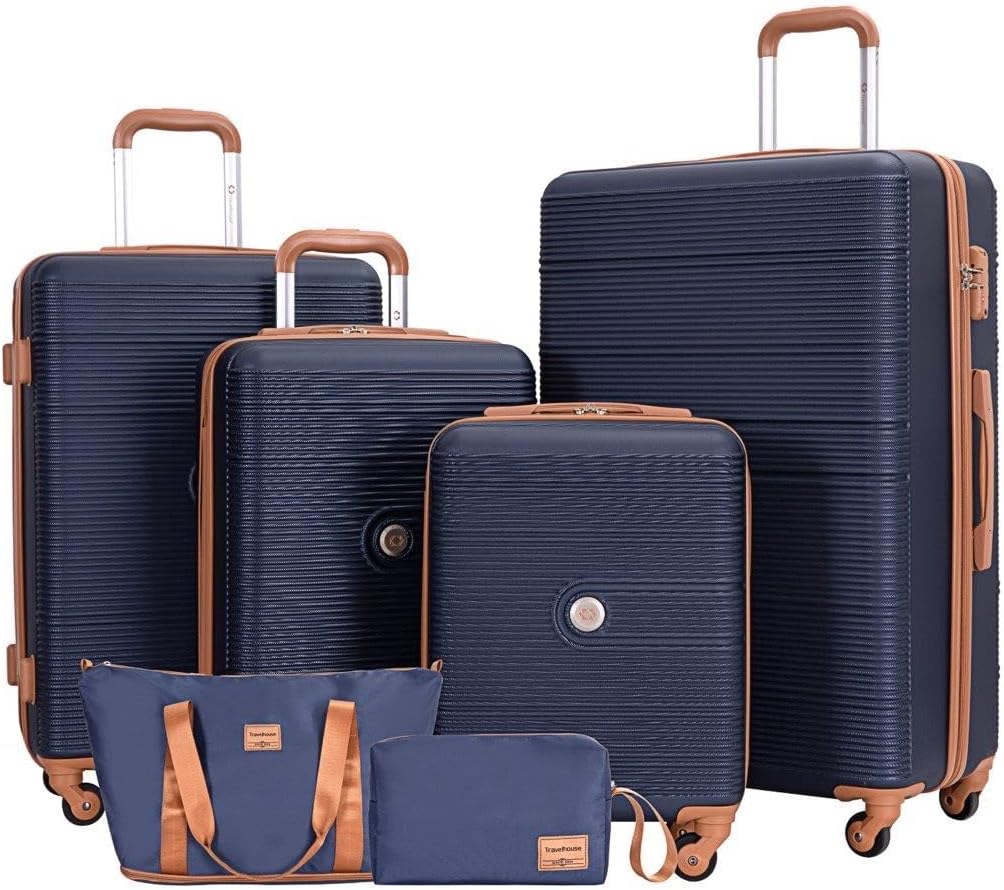 Travelhouse Kofferset Bari 6-teilig – ABS Hartschale Trolley Koffer Set mit Rollen, TSA-Schloss, Rei