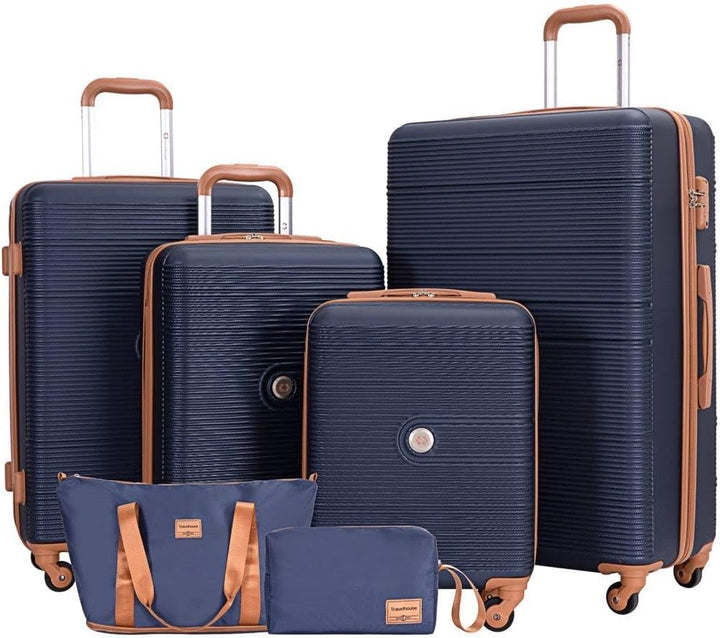 Travelhouse Kofferset Bari 6-teilig – ABS Hartschale Trolley Koffer Set mit Rollen, TSA-Schloss, Rei