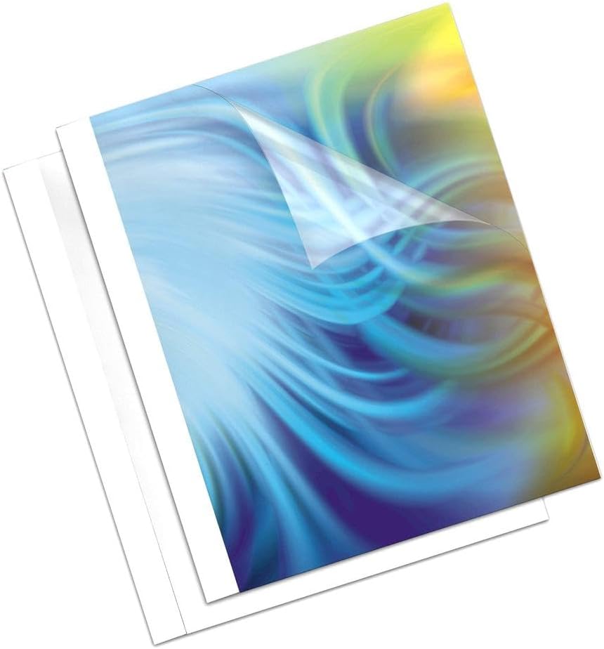 Fellowes Thermobindemappen Standard, 150 Mikron Vorderseite (PVC) / 200g/m² Rücken (glänzend), weiss