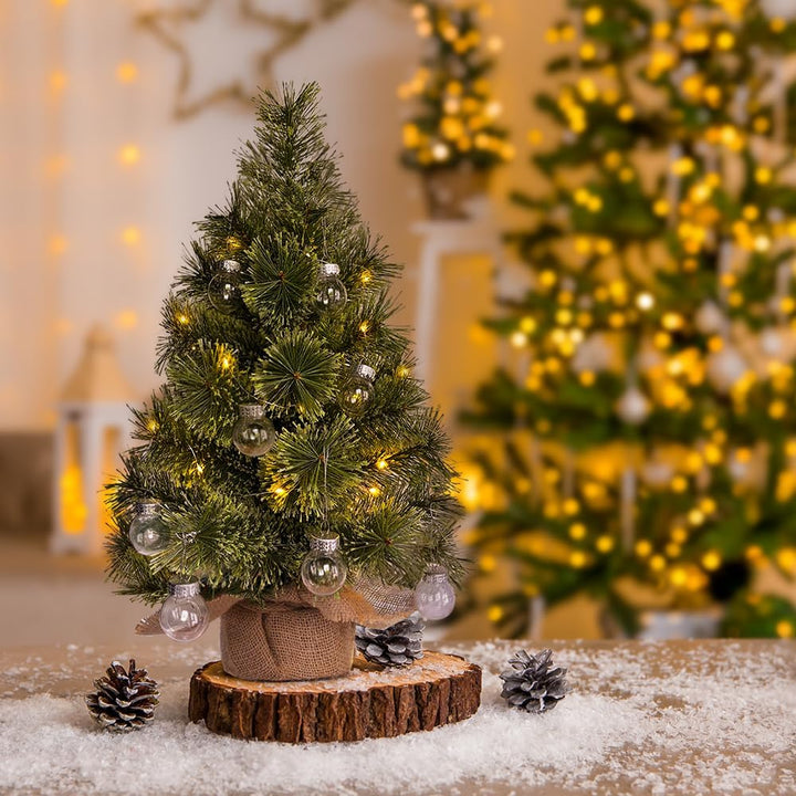 Mini Künstlicher Weihnachtsbaum Mit Beleuchtung 60cm, Weihnachtsdeko Tisch Büro, Tisch Weihnachtsbau