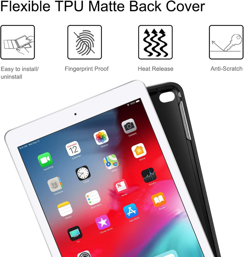 Fintie Tastatur Hülle für iPad 9.7 2018 (6. Generation), Soft TPU Rückseite Gehäuse Keyboard Case mi