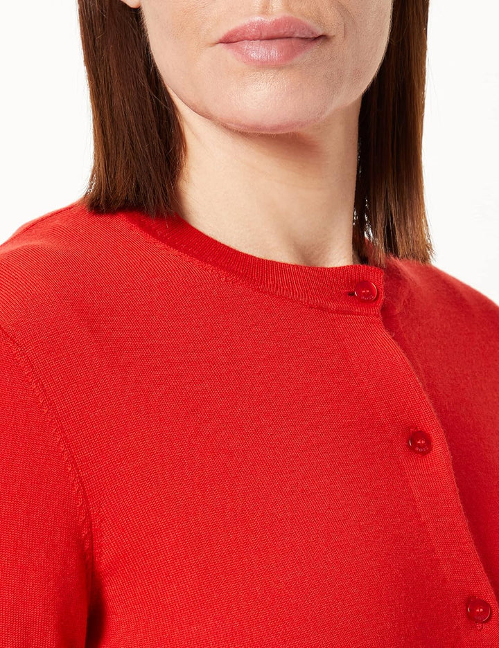 BOSS Damen Fadenasis Cardigan Sweater L Bright Red, L Bright Red