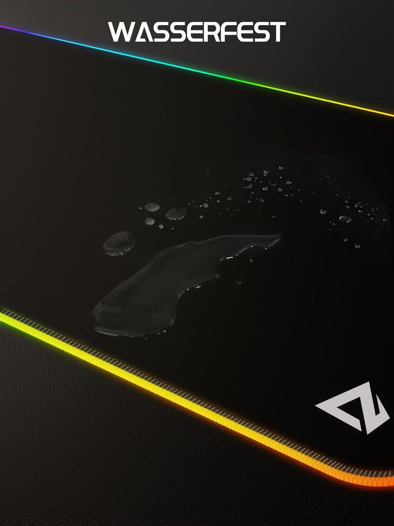 EASEMO Gaming Mauspad, RGB Mousepad, XXL gross (900 x 400 x 4 mm) mit 7 LED-Farben, 11 Beleuchtungsm