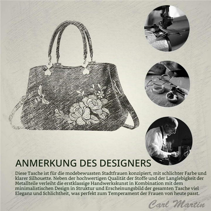 NICOLE&amp;DORIS Handtaschen Damen Mode Schultertasche Geldbörse Retro Umhängetasche Frau Tote Stickerei