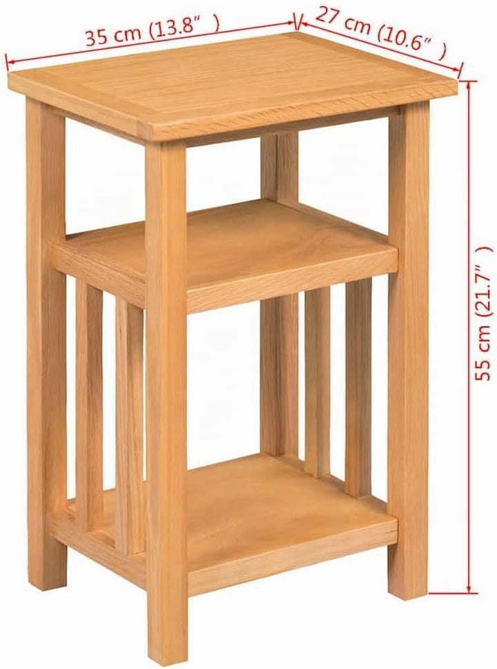 vidaXL Beistelltisch Couchtisch mit Zeitungsablage Eiche Massiv 27 x 35 x 55 cm