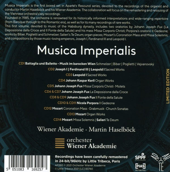 Musica Imperialis (Habsburg Court), Audio-CD