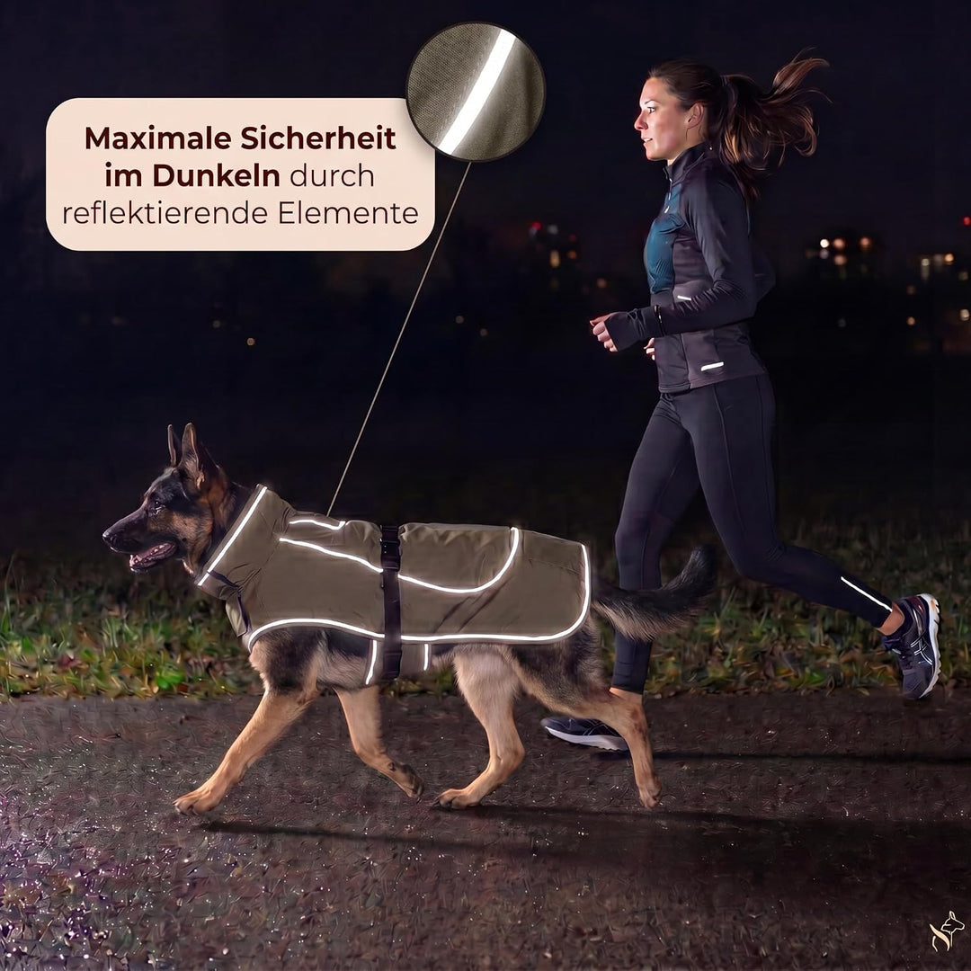 Regenmantel Hund wasserdicht mit Fleece-Futter – Hundemantel wasserdicht - Hundemantel warm - Regenm