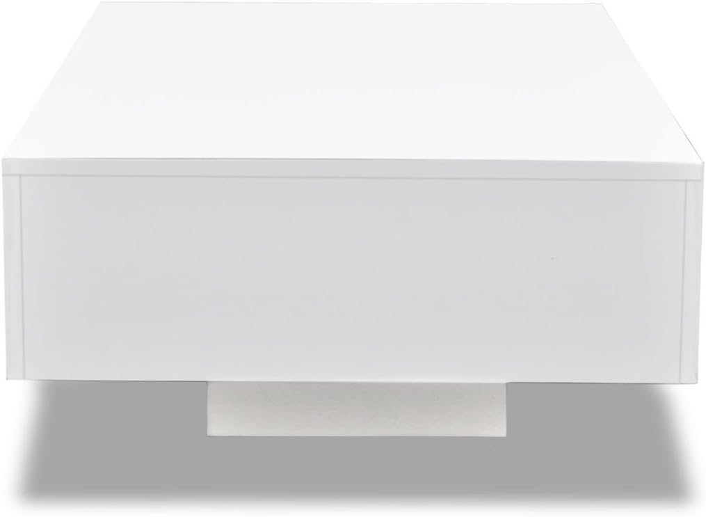 Festnight Couchtisch Wohnzimmertisch Tisch Sofatisch Hochglanz Weiss