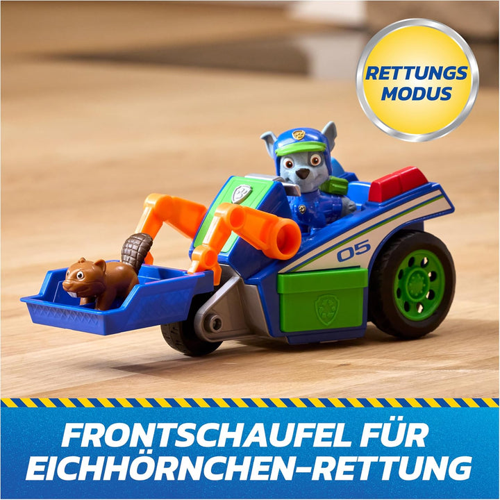 PAW PATROL - Search &amp; Rescue: Rockys Rettungs-Fahrzeug, Fahrzeug mit Rückziehmotor, ca. 15 cm, inkl.