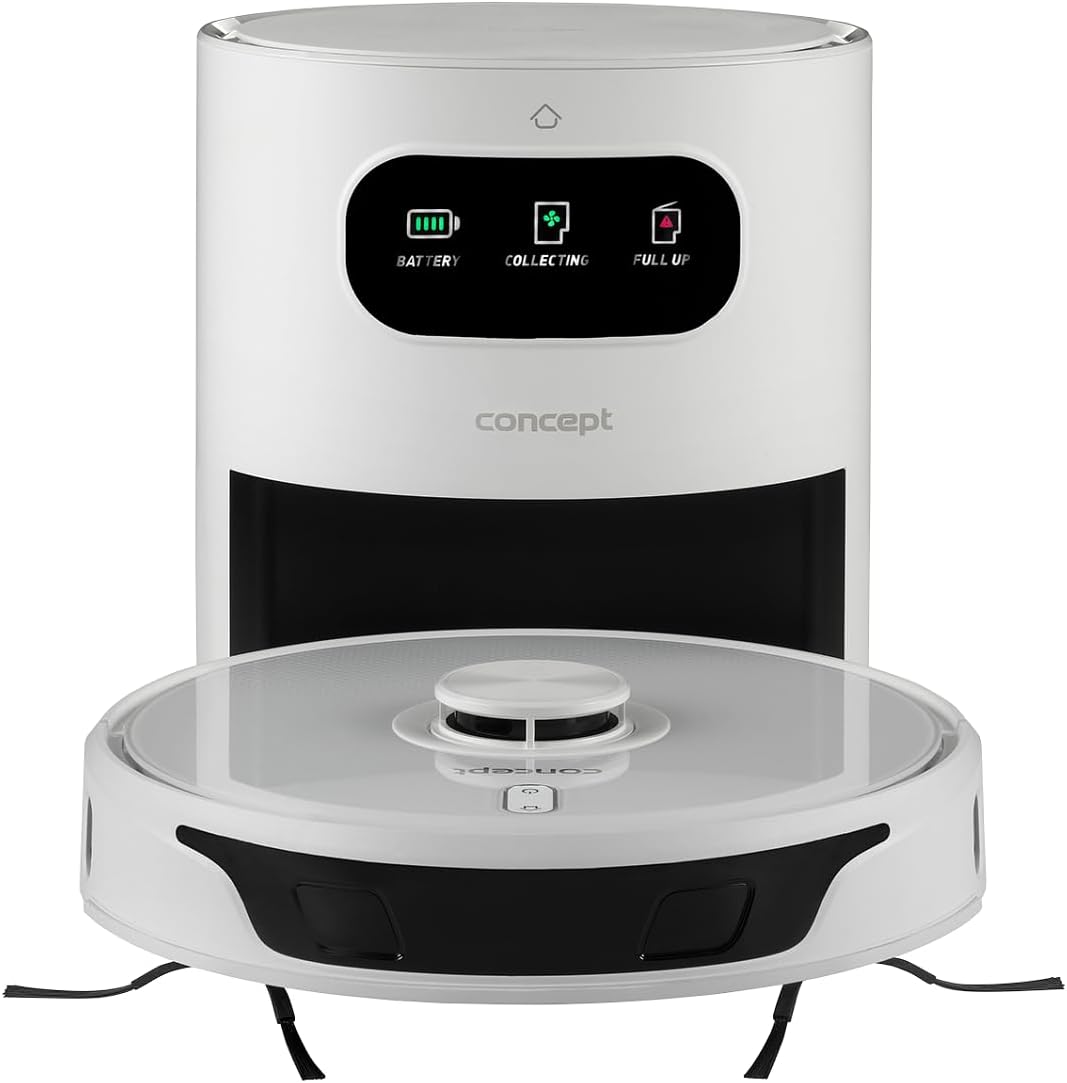 Concept VR3450 Roboterstaubsauger mit Wischmopp 2in1 Perfect CLEAN Laser 3D, Weiss