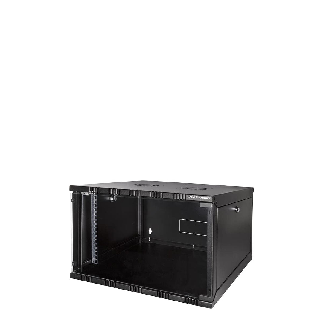 LogiLink W06A40B ECO Wandschrank 6HE (400mm Tiefe), Flat Pack (unmontiert), 48,26 cm (19 Zoll) schwa