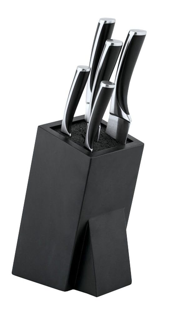 CS Kochsysteme Messerblock Lychen Schneidwaren, Holz, schwarz, 11,5 x 16,5 x 24 cm, 6-Einheiten