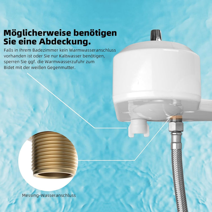 Hibbent WC Bidet, Water Bidet Dusch-WC (ohne Strom),Intimreinigung mit Selbstreinigende Düsen Wasser