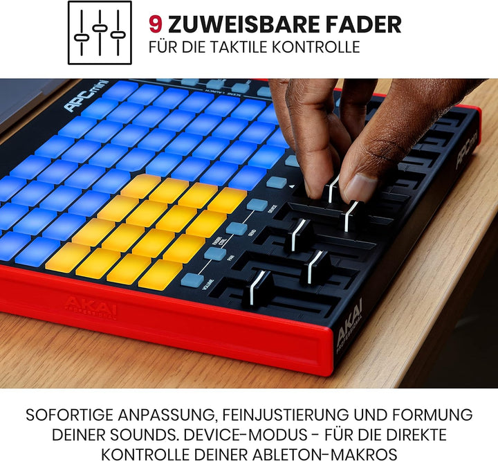 Akai Professional APC Mini MK2 - USB MIDI Pad Controller für Clip Launching mit Ableton Live Lite, 6