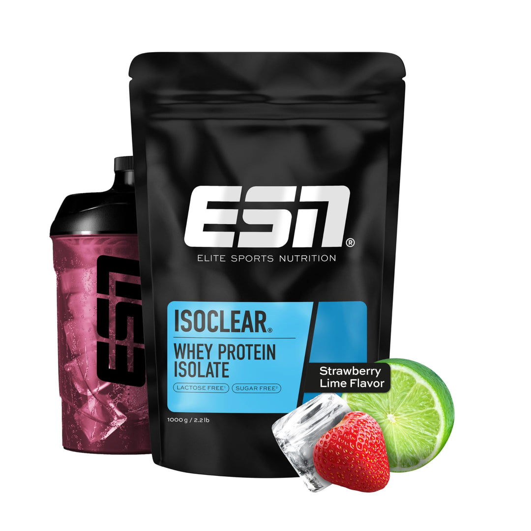 ESN ISOCLEAR Whey Isolate Protein Pulver, 1000g, Strawberry Lime, Proteinlimo mit fruchtig leckerem