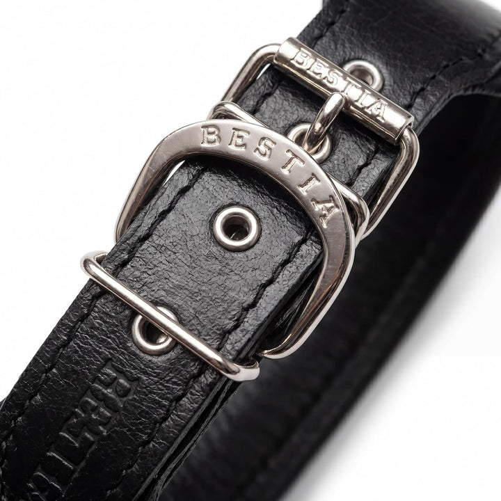 Bestia™ "Classic Echtleder Hundehalsband. 100% Leder. Weich gepolstert. TOP Qualität! XXL- Halsumfan
