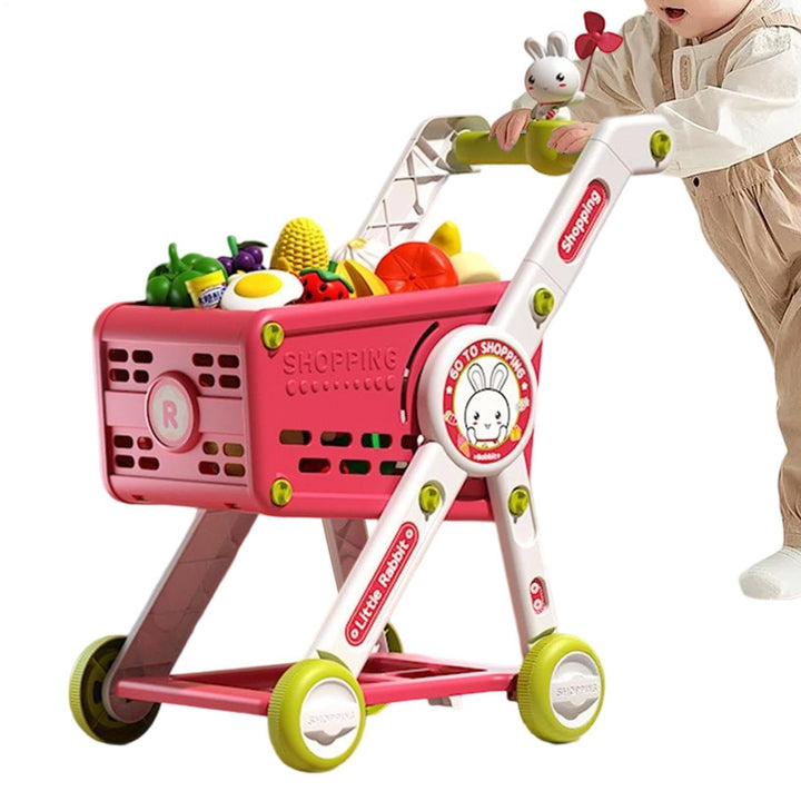 Spiel-Einkaufswagen Interaktives Rollenspiel mit Lernspielküche | Spielzeug-Einkaufswagen Trolley Ro