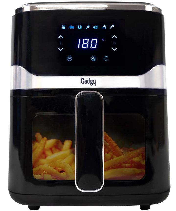 Gadgy Heissluftfritteuse mit Sichtfenster 5L - Airfryer Antihaftbeschichtung - 1400W Fritteuse ohne