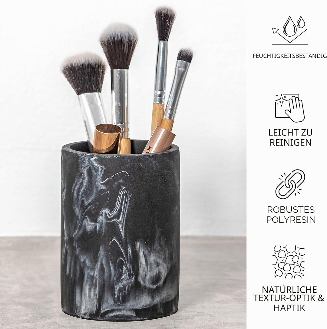 ZCCZ Badezimmer Set – 4 Teile – Badezimmer Organizer mit Zahnbürstenhalter, Seifenspender, runde Sei