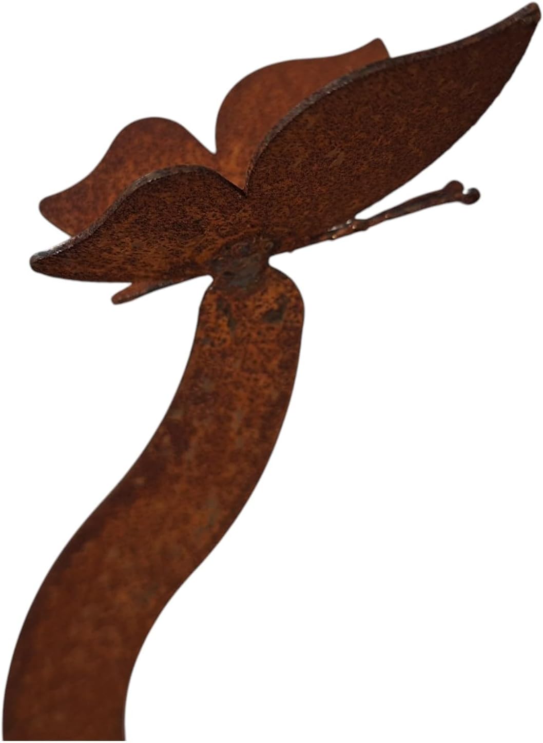 Bornhöft Gartendeko Gartenstecker Katze mit Schmetterling, Edelrost Rost-Optik Metallfigur, Gartensk