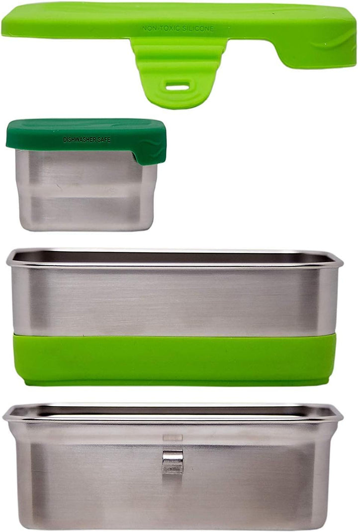 Ecolunchbox 3-in-1 Auslaufsichere Edelstahl Bento Box Spritzbox (1) 1 EA, 1 EA