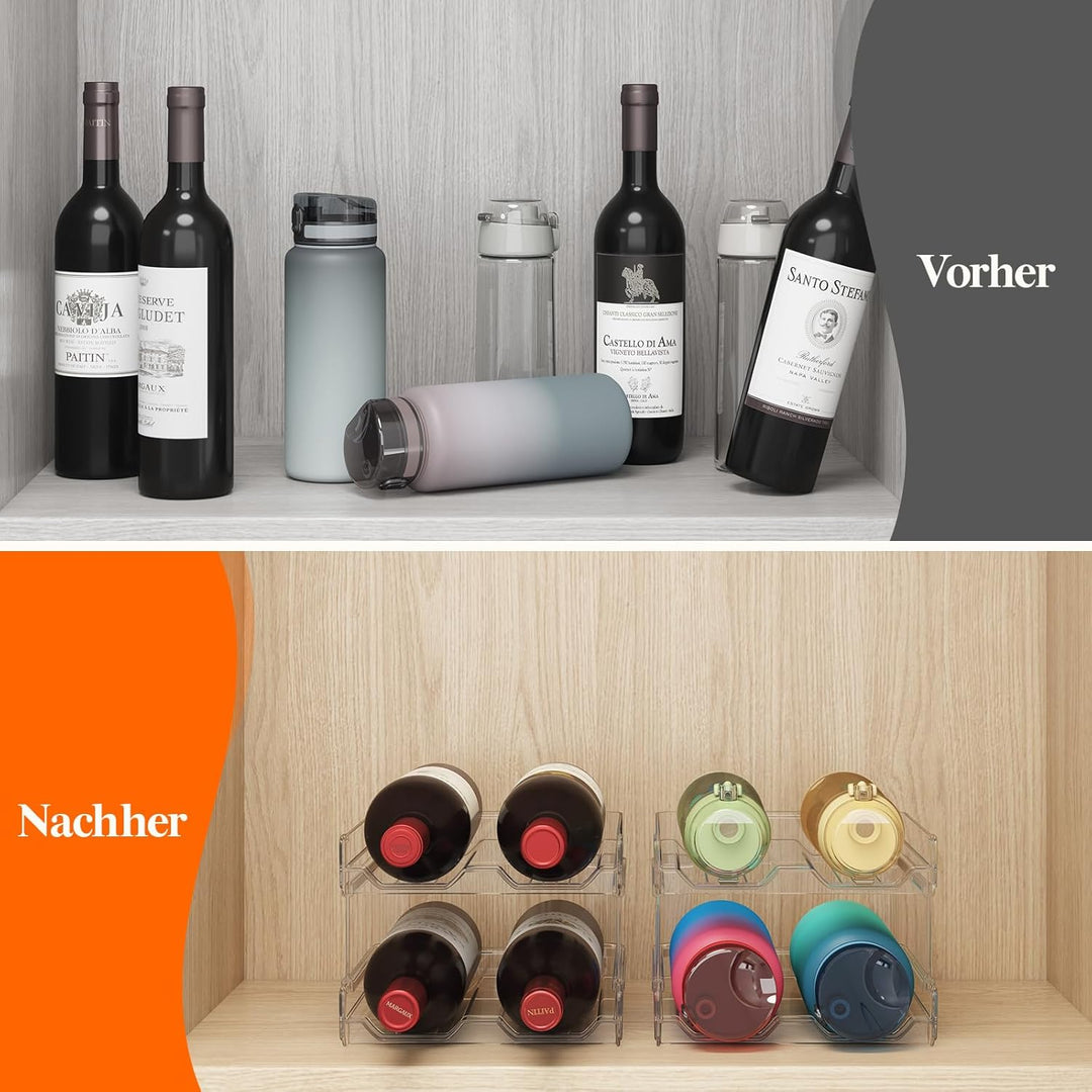 Lifewit Stapelbares Weinregal aus Kunststoff für Kühlschrank, Schrank, Arbeitsplatte, Weinflaschenha