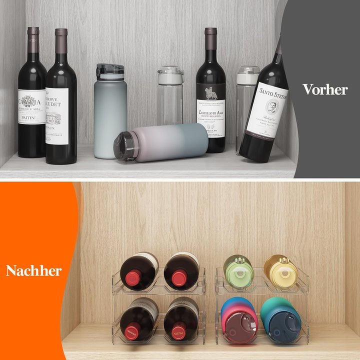 Lifewit Stapelbares Weinregal aus Kunststoff für Kühlschrank, Schrank, Arbeitsplatte, Weinflaschenha