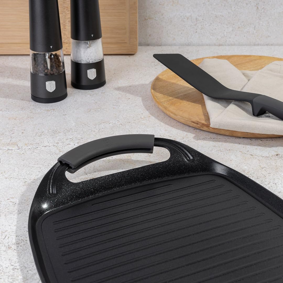 Berlinger Haus 47 cm grosse geschmiedete Aluminium-Grillplatte mit Griffen für Ofen und Induktionsko
